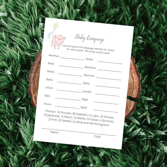 Baby Language Baby Sprinkle Game Card (Creator Uploaded)