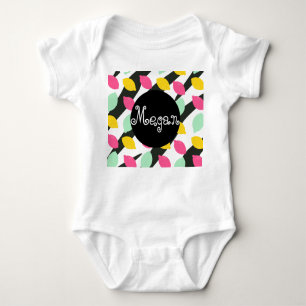 Baby Lemon Mix Stripes Summer Baby Bodysuit