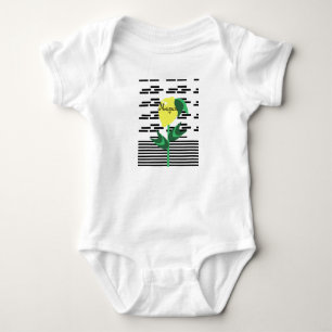 Baby Lemon Plant Stripes Summer Bodysuit