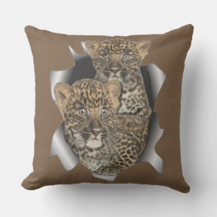 Baby leopards outdoor cushion