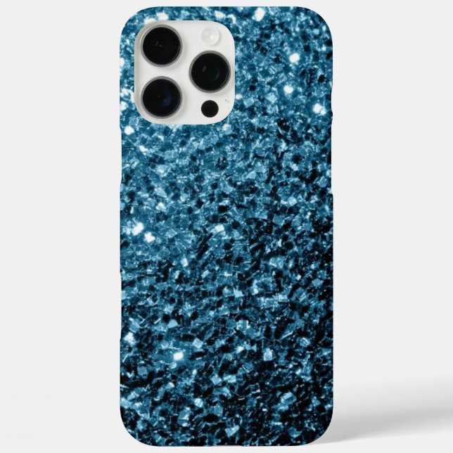 Baby light blue faux glitter sparkles Case-Mate iPhone case (Back)