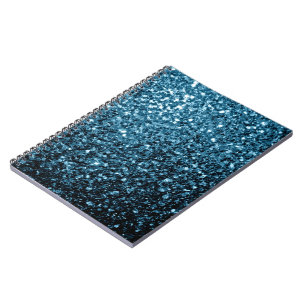 Baby light blue faux glitter sparkles notebook