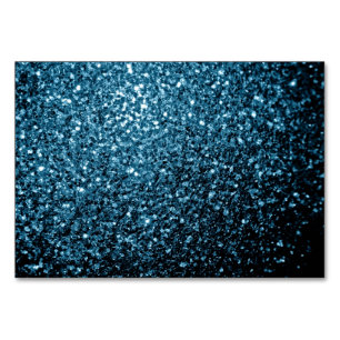 Baby light blue faux glitter sparkles table number