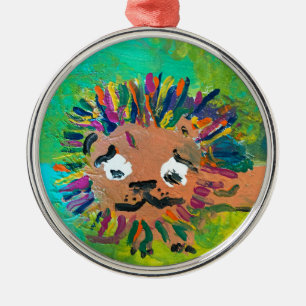 Baby Lion "Art by Kids" Metal Ornament