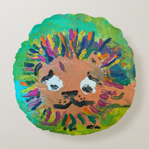Baby Lion "Art by Kids" Round Cushion