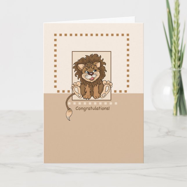 Baby Lion Congratulations Card (Front)
