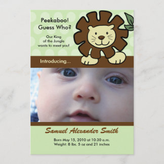 BABY LION King of the Jungle Birth Announcement