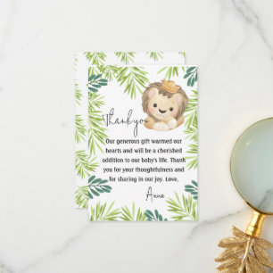 baby lion king safari animals Baby Shower Thank You Card