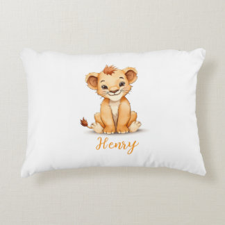 Baby Lion Nursery Lumbar Pillow with Custom Name