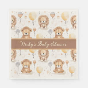 Baby Lion Personalised Baby Shower Napkin