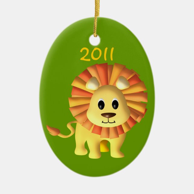 Baby Lion/ Photo Ceramic Ornament (Front)