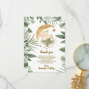 Baby Lion Safari Baby Shower Thank You Card