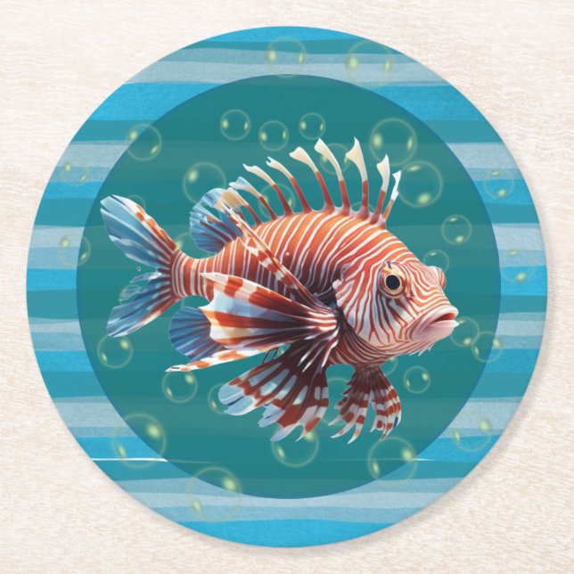 Baby Lionfish Paper Coasters (Front)