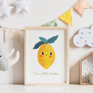 Baby Little sweetie Cute Lemon Nursary Poster