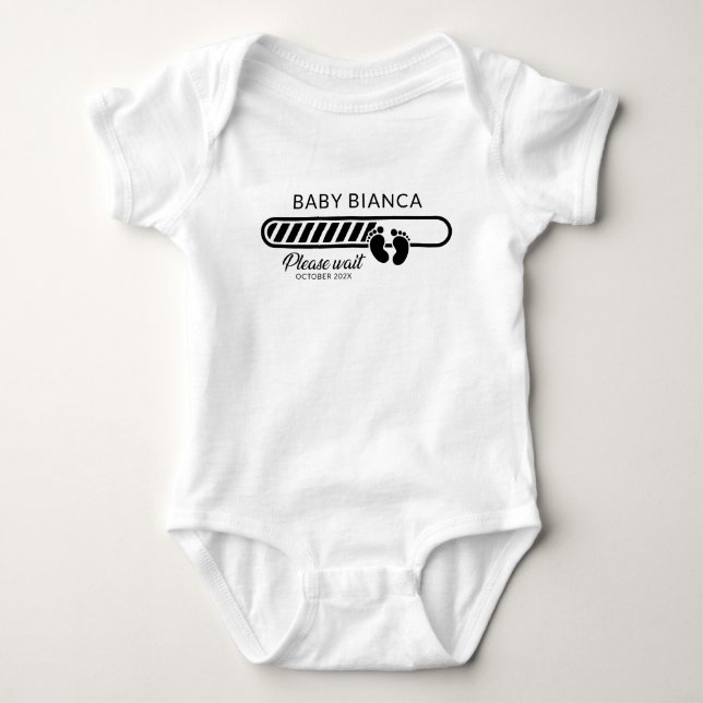 Baby Loading Custom Pregnancy Photo Announcement  Bodysuit (Front)
