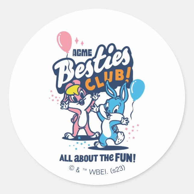 Baby Lola and BUGS BUNNY™ - Besties Club! Classic Round Sticker (Front)