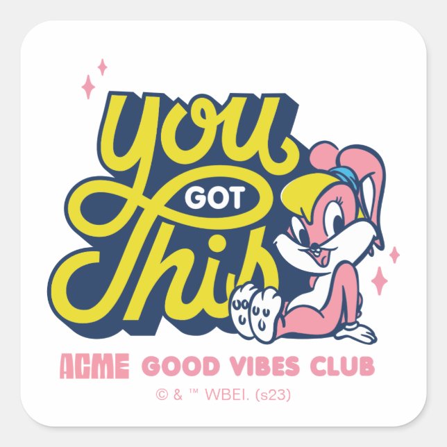 Baby Lola Bunny - You Got This Square Sticker (Front)