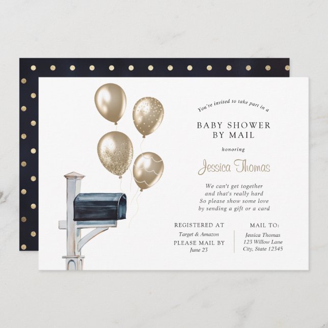 Baby Long Distance Shower by Mail Invitation (Front/Back)