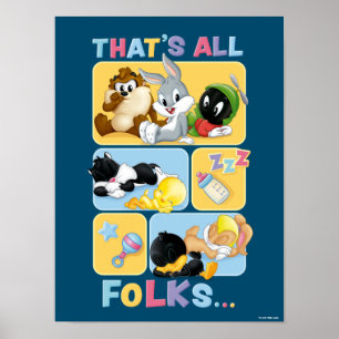 Baby Looney Tunes Characters   That's All Folks Poster