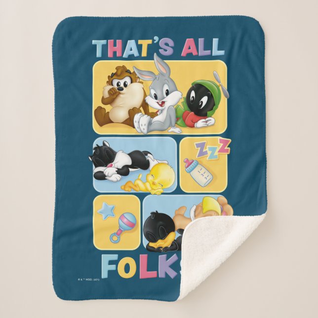 Baby LOONEY TUNES™ Characters | That's All Folks Sherpa Blanket (Front)