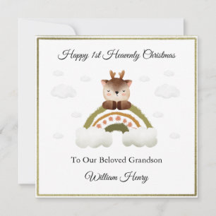 Baby Loss boy Girl Rainbow Reindeer Christmas Card