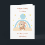 Baby Loss Boy Rainbow Teddy Bear 1st Birthday Card<br><div class="desc">This 1st birthday in the stars baby loss card is suitable for a precious son or grandson. The design includes yellow stars, a blue birthday balloon and a boho rainbow with a teddy bear on it. The inside of the card has been left blank so you can add your own...</div>