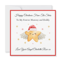 Baby Loss Girl Mom Dad Angel Star Christmas Card 