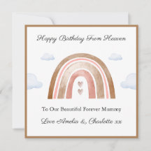 Baby Loss Girl Twins Mom Rainbow Birthday Card