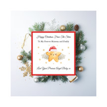 Baby Loss Gold Mom Dad Angel Star Christmas Card 