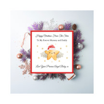 Baby Loss Gold Mom Dad Angel Star Christmas Card 
