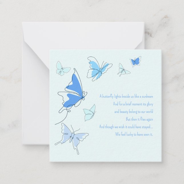 Baby Loss Infant Boy Blue Butterflies Son Sympathy Card (Front)