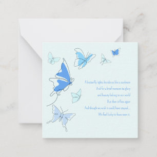 Baby Loss Infant Boy Blue Butterflies Son Sympathy Card