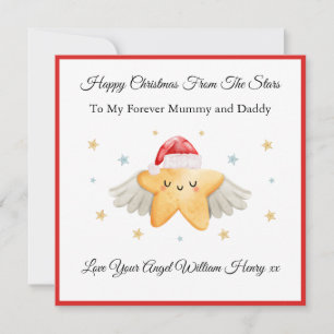 Baby Loss Mummy Daddy Angel Star Christmas Card 