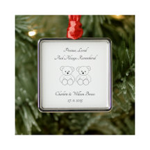 Baby Loss Teddy Twins Memorial Tree Decoration