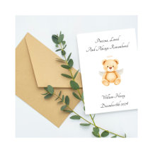 Baby Loss Twin Angel Teddy Bear Card