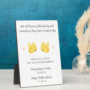 Baby Loss Twins Butterfly Remembrance Memorial Plaque