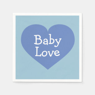 Baby Love Baby Blue Heart Napkin