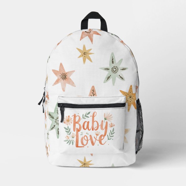 Baby love boho printed backpack (Front)