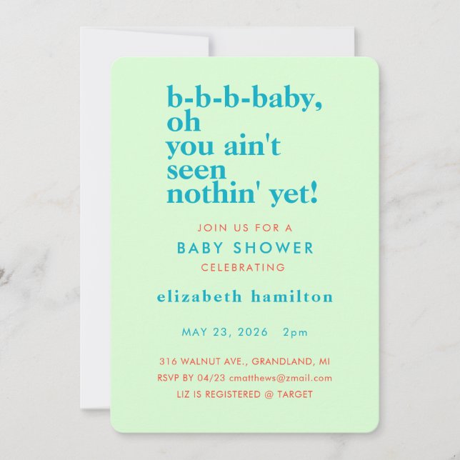 BABY LOVE! Bold Cream Gold Baby Shower Invitation (Front)