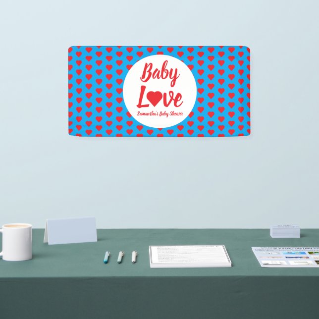 Baby Love Heart Baby Shower Banner (Tradeshow)