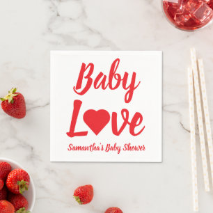 Baby Love Heart Baby Shower Napkin