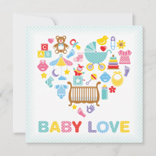 Baby Love Heart Shower Invitation