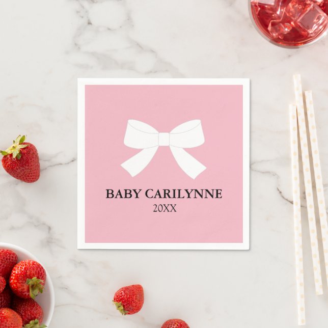 BABY Love Pink Shower Personalised Napkins (Insitu)