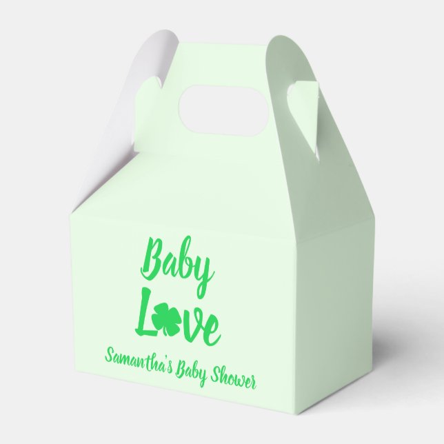 Baby Love Shamrock Baby Shower Favour Box (Front Side)
