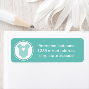 Baby Love Teal Family Return Address Label