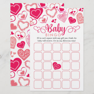 "Baby Love" Valentine's Day Baby Shower Bingo Game
