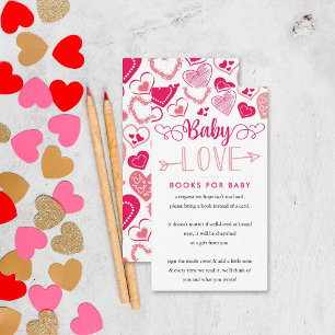 "Baby Love" Valentine's Day Baby Shower Book Enclosure Card