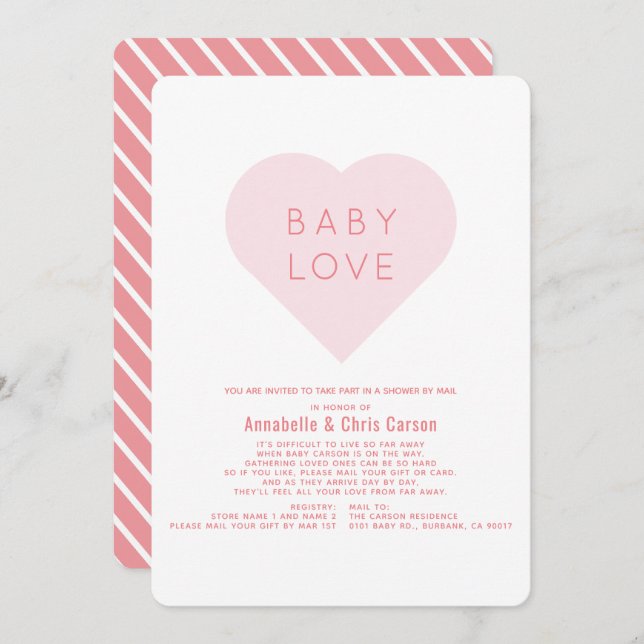 Baby Love | Valentine's Day Baby Shower by Mail Invitation (Front/Back)