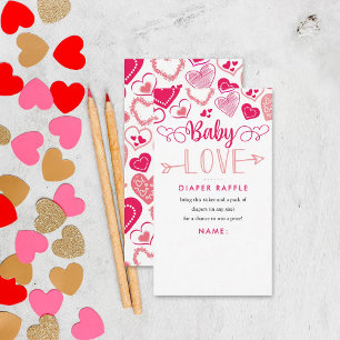 "Baby Love" Valentine's Day Baby Shower Diaper Enclosure Card