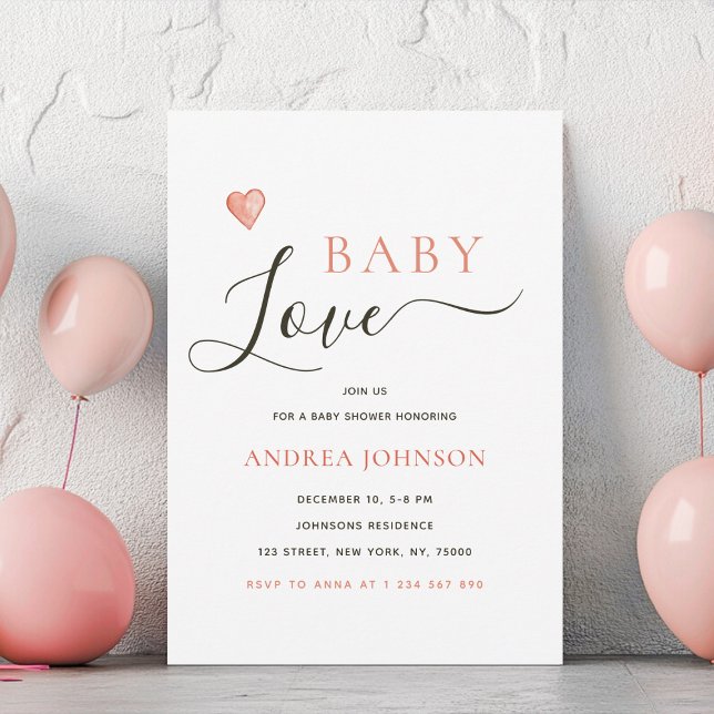 Baby Love Valentine's Day Baby Shower Invitation (Creator Uploaded)